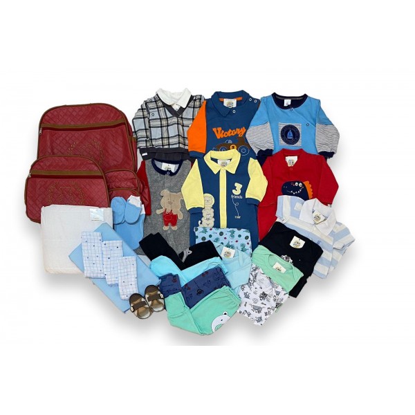 Kit Enxoval Completo Roupas de Bebê Menino Barato Tipo Miami