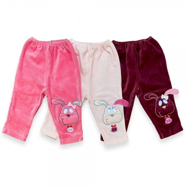 Calça Mijão Bebê Menina Bicho Molhado Plush Bordado Bichos