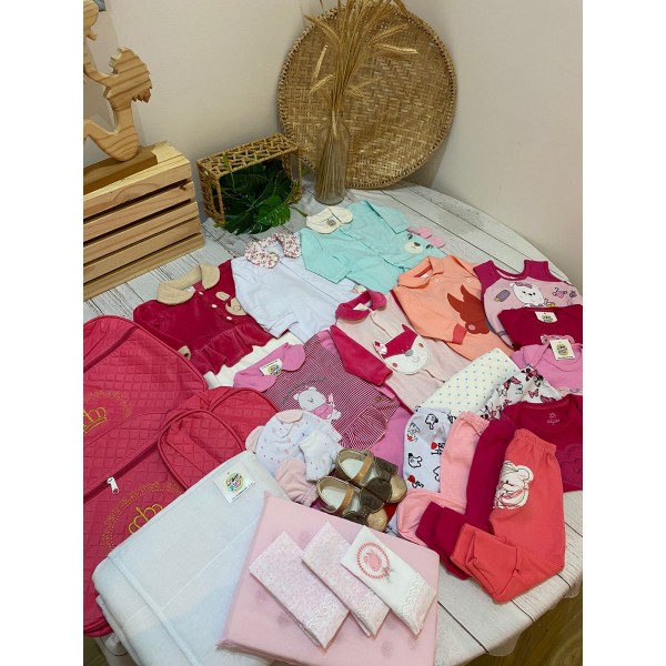 Kit Enxoval Completo Roupas de Bebê Menina Barato Tipo Miami