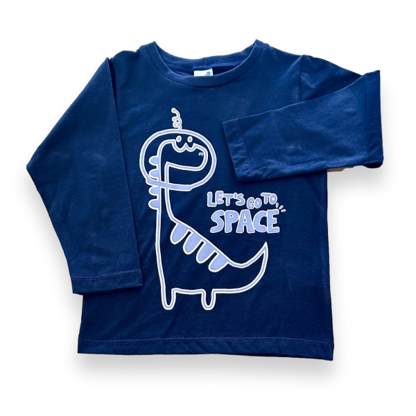 Blusa Camiseta Longa Infantil Tip Top Luxo Menino Cacto Dino