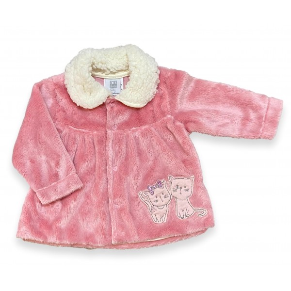 Blusa Casaco Bebê Menina Rosa Pelúcia Luxo Frio Inverno