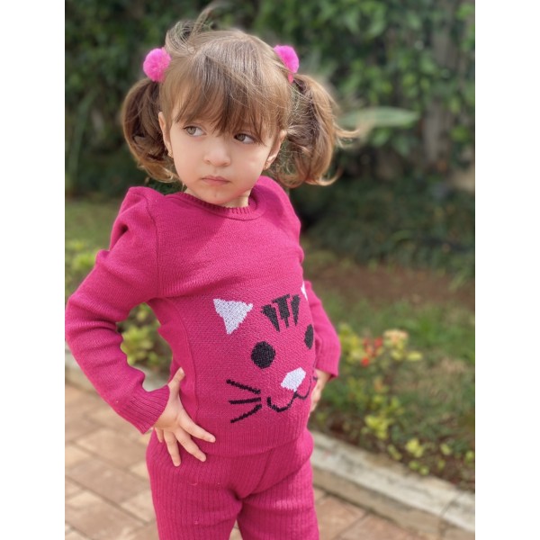 Blusa Casaco Infantil Menina Lã Tricot Quente Frio Inverno