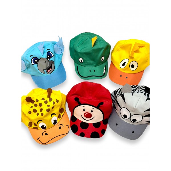 Boné Bebê Divertido Bichinhos Menino Menina Ajustável Velcro
