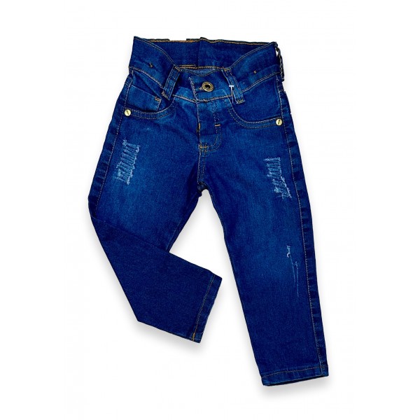 Calça Jeans Infantil 1a3 anos Menino Menina stretch Rasgada