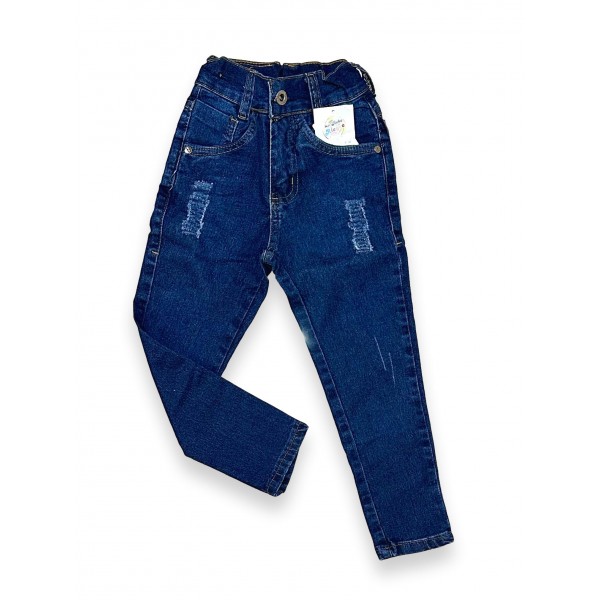 Calça Jeans Infantil 4a8 anos Menino Stretch Rasgada Barata