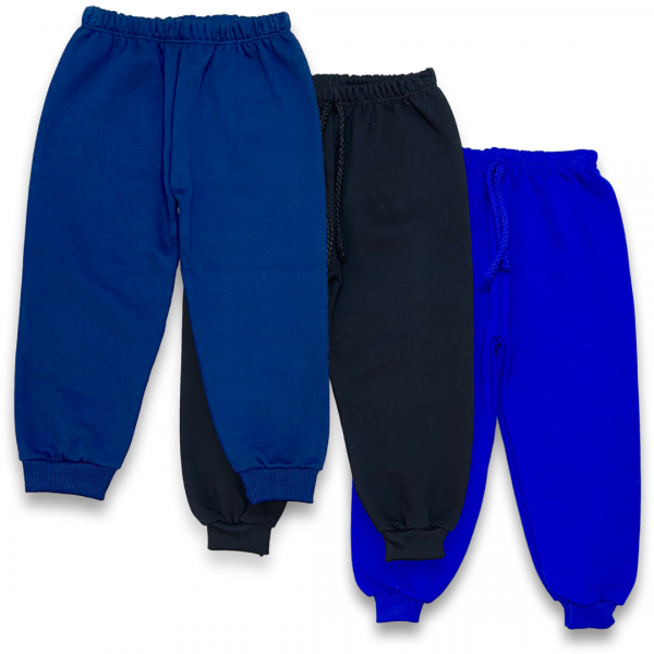 Calça Moletom Grossa Flanelada Infantil Punho Frio Inverno