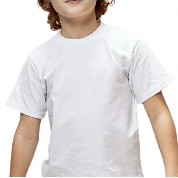 Camiseta Infantil 1a12 Branca Básica Lisa 100% Algodão Curta