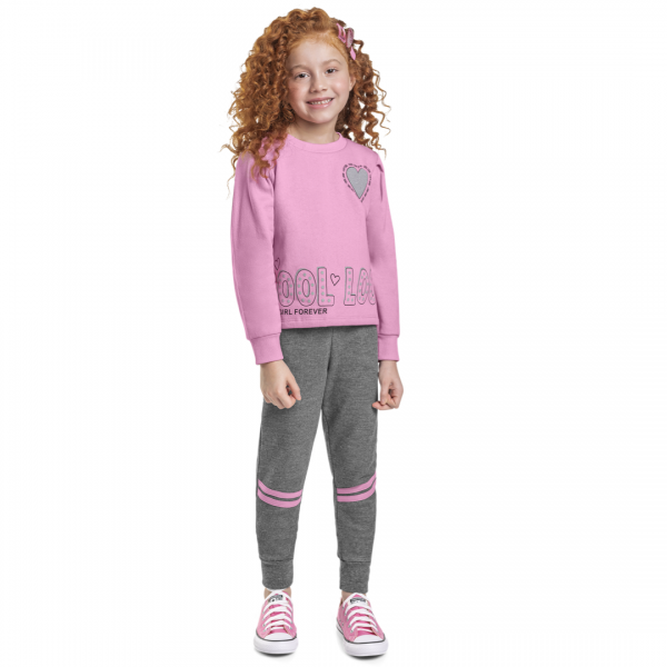 Conj Moletom Frio Menina 4a10 anos Infantil Glitter Fashion