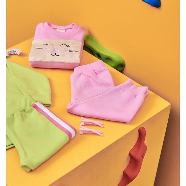 Conjunto Moletom Bebê Menina Pelúcia Quentinho Inverno Frio