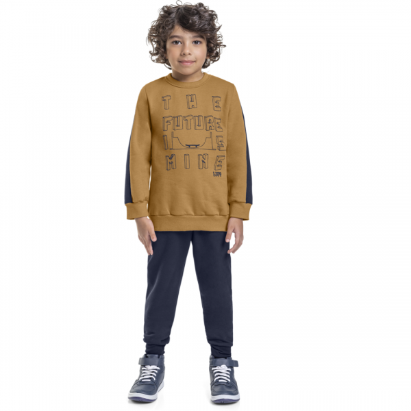 Conjunto Moletom Frio Menino 4a10 Anos Infantil Skate Estilo