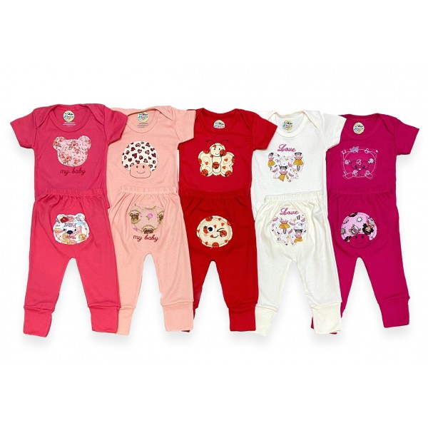 Kit 10 Pçs Roupa de Bebê Calça Body Menina Atacado Revenda