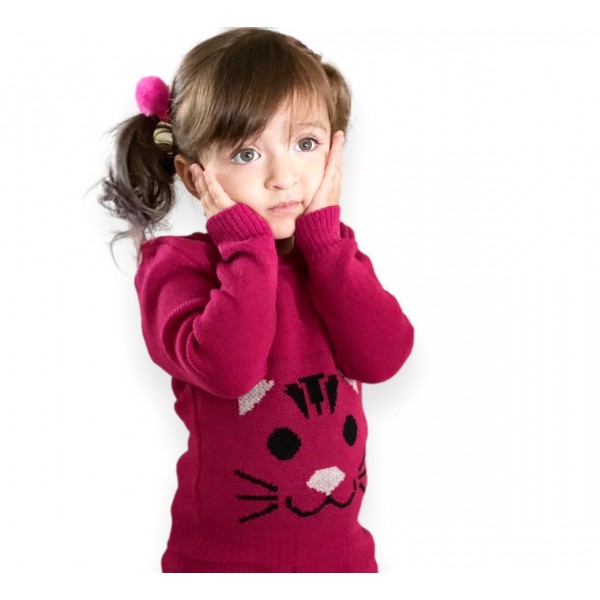Kit 2 Blusa Casaco 1a3 anos Menina Lã Tricot de Frio Inverno