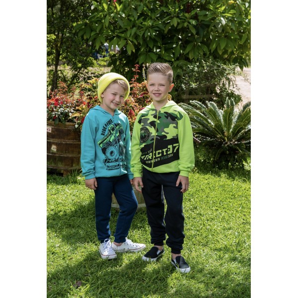 Kit 3 Conjunto Moletom Infantil Zíper Capuz Masculino Frio
