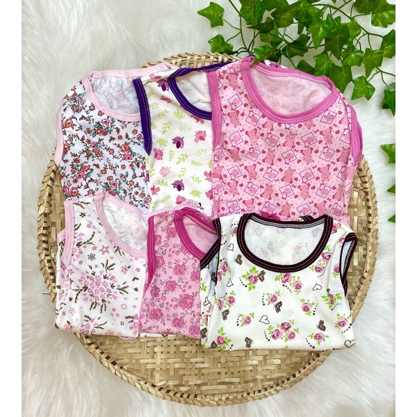 Kit 3 pçs Body Bebê Regata Estampado Menina Verão Barato