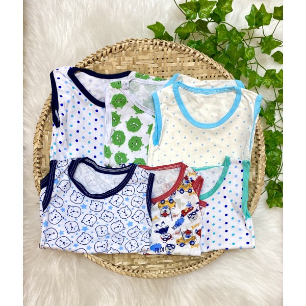 Kit 3 pçs Body Bebê Regata Estampado Menino Verão Barato