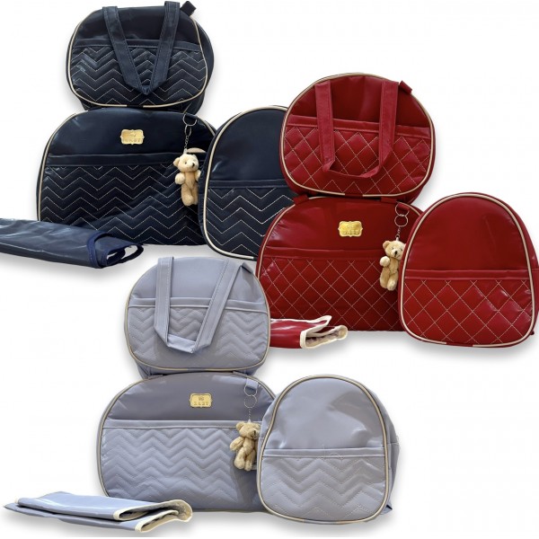 Kit 4 pçs Bolsa Maternidade Menino Menina Unissex Luxo Boa