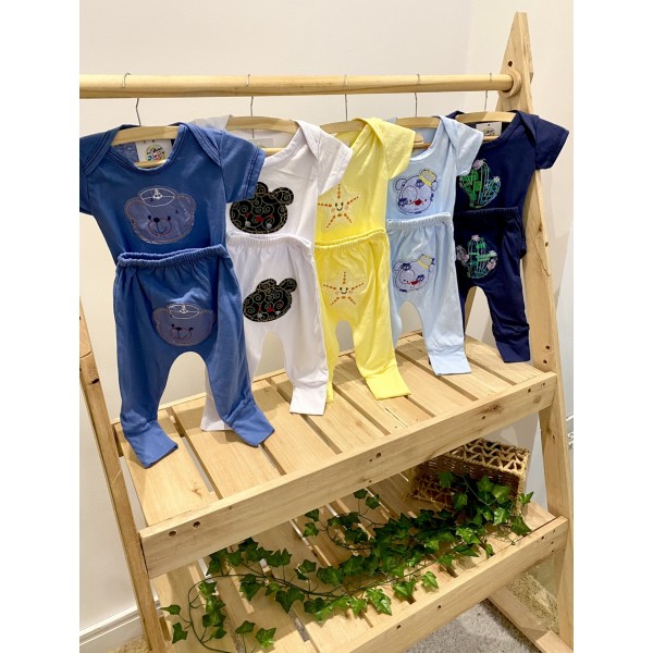 Kit com 8 Pçs Calça/mijão Body Bebê Menino Atacado Revenda