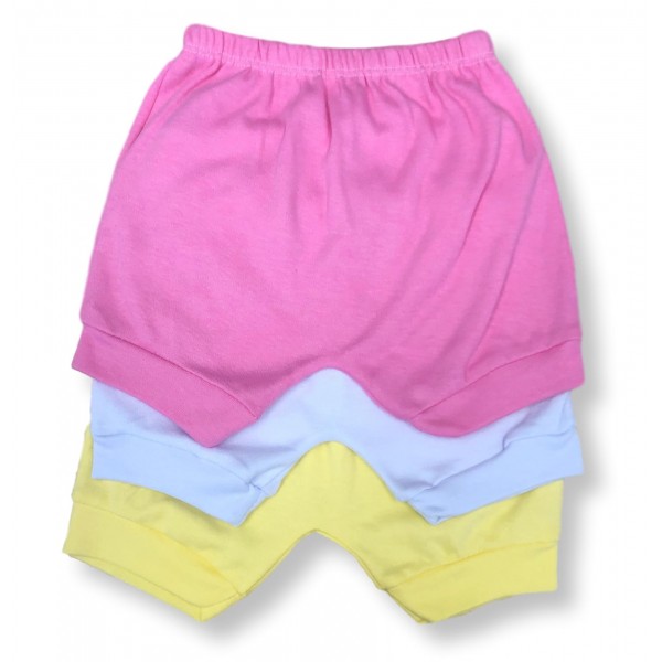 Kit Combo 2 Shorts Calor Bebê Feminino Liso Algodão Barato