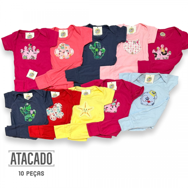 Kit Lote Atacado Revenda Conjunto Body Calças Bebe Infantil