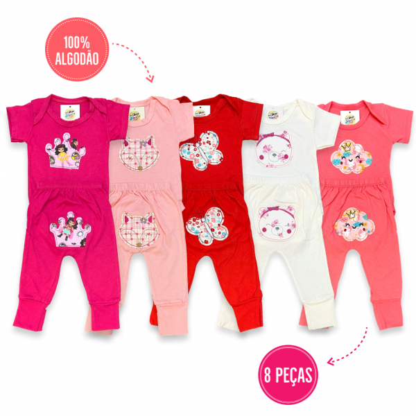 Kit Lote Atacado Revenda Conjunto Body Calças Bebe Infantil