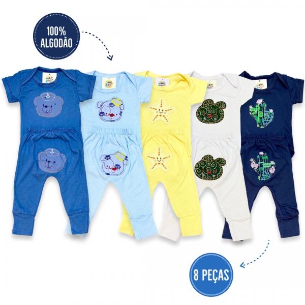 Kit Lote Atacado Revenda Conjunto Body Calças Bebe Infantil