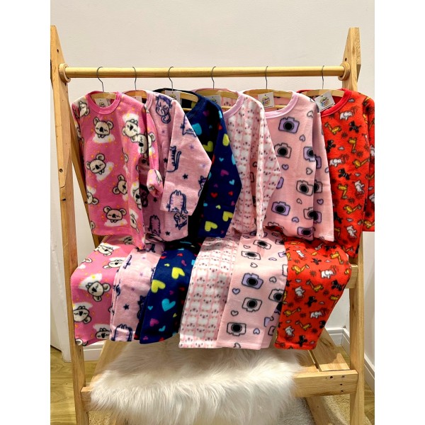 Pijama Infantil Inverno Soft Menina 4-8 Anos Estampado Frio