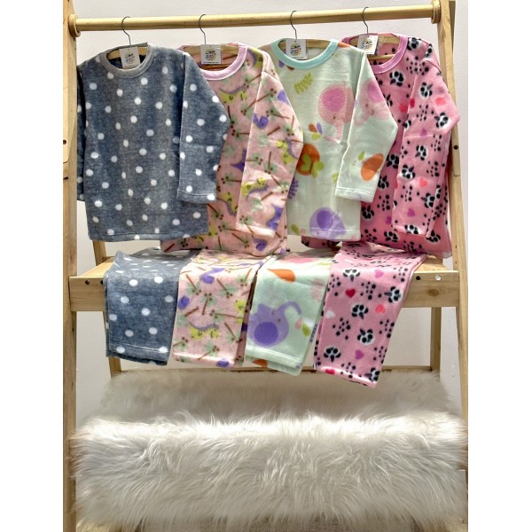 Pijama Infantil Inverno Soft Menina 4-8 Anos Estampado Frio