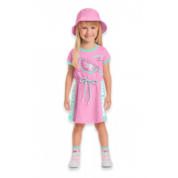 Vestido Infantil 1 ao 4 Anos Verão Fashion Pochete Brilhos