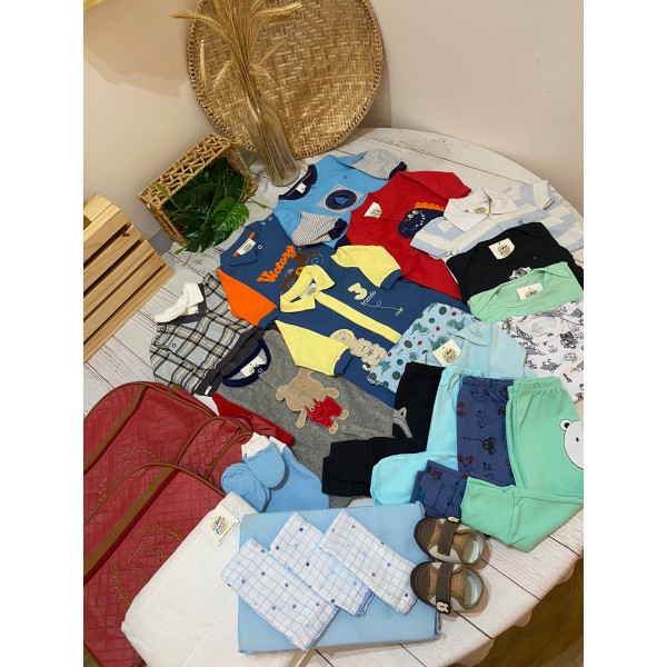 Kit Enxoval Completo Roupas de Bebê Menino Barato Tipo Miami