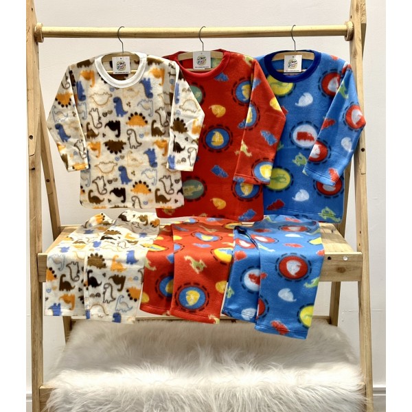 Pijama Infantil Inverno Soft Menino 4-8 Anos Estampado Frio